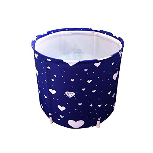 QWER-TYU Heart-Shaped Pattern Foldable Blue Bathtub, Portable and Easy to Store Safe Independent Adult Children Bath Tub Tub 7065Cm,A