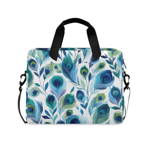 Bolsa para portátil ALAZA con estampado de plumas de pavo real miniatura 1