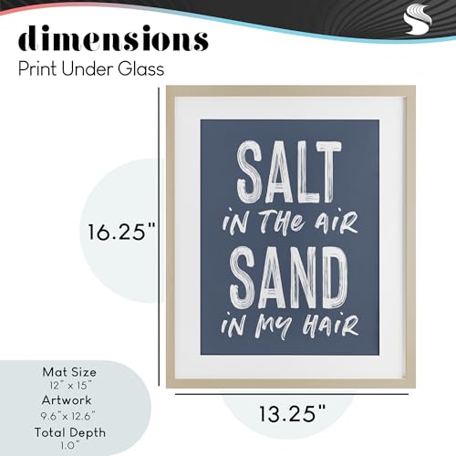 Affiche encadrée de décoration murale blanche 40,6 x 33 cm texte été - 4
