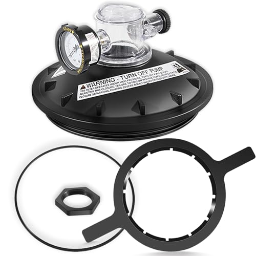 Full 154856 8-1/2 Black Buttress Thread Closure Kit Replacement for Triton II TR100/TR140 TR100C/TR140C Triton C-3 Pool & Spa Sand Filters Includes Air Relief Valve PSI Gauge Lid Wrench & O-rings