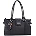 Price comparison product image Catwalk Collection Handbags - Women's Medium Leather Shoulder Bag - Multiple Pockets and Compartments - Martina - Black