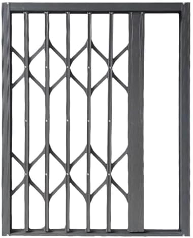 Burglar Proof Retractable Window Safety Guard - Adjustable Security Grill for Child Fall Prevention, Folding Design (29x45/73.6x114.3cm)