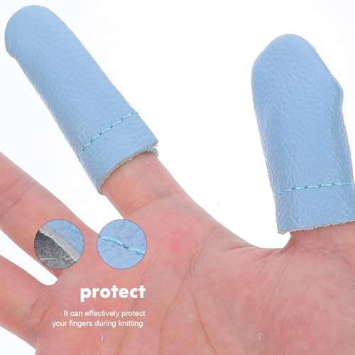 Protector de dedo con aguja de fieltro dedal de cuero COHEALI pack 40 8