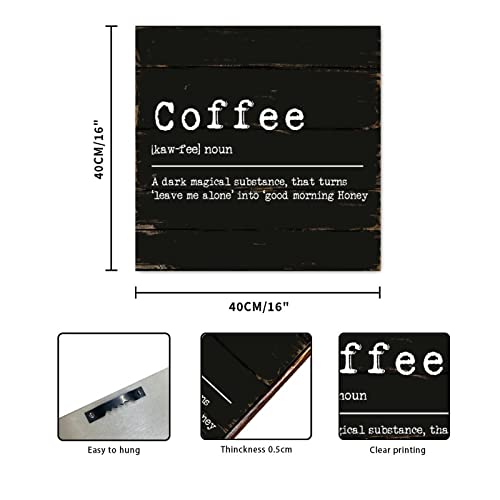 Panneau mural en bois Coffee Definition pour une déco de cuisine moderne et chaleureuse