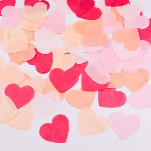 RATREE 888 100PCS Thin Mulberry Paper Heart Cutouts for Scrapbooking, Junk Journal, Card Making, DIY Crafts, Wedding Decorations, Valentine’s Day Decor, Gift Wrapping(Heart Wedding Tone)