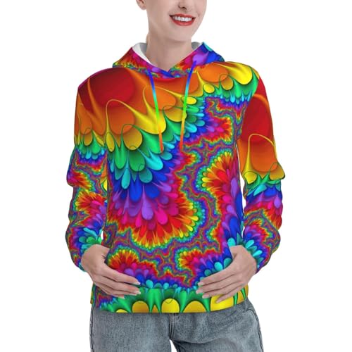 Sweat à capuche imprimé arc-en-ciel Tie Dye : le cadeau d'automne idéal pour femme
