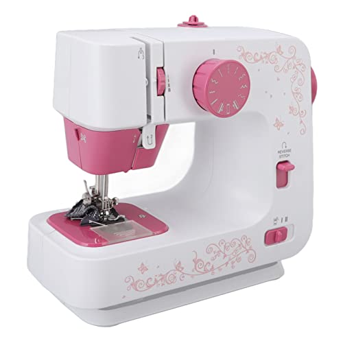 Mini Máquina de Coser Eléctrica, Dispositivo de Costura Portátil con Pedal, 2 Métodos de Costura, Máquina de Bordar para Niños Principiantes, Ahorro de Espacio, Kit de Accesorios(US) Cover