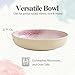 Portmeirion Minerals 8.7-Inch Low Serving Bowl, Rose Quartz - Stoneware from Recycled Clay, Handmade in Portugal, Reactive Glaze for a Unique Look, Microwave & Dishwasher Safe - Decorative Modern Bowl