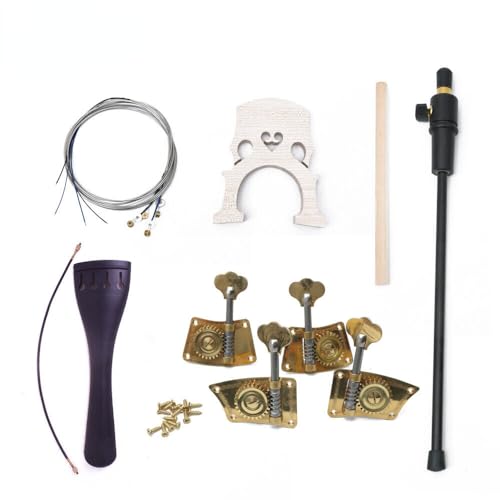 WUQIMUSC 3/4 Upright Bass parts Accessories set for replacement Brass Pegs Tailpiece Maple Bridge...