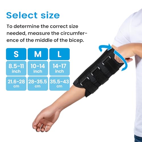 Image of Elbow Brace Night Splint Support for Cubital Tunnel Syndromean, Ulnar Nerve, Stabilizer for Fix Elbow, Prevent Excessive Bending at night, Fits Left and Right Arms,Women, Men (S)