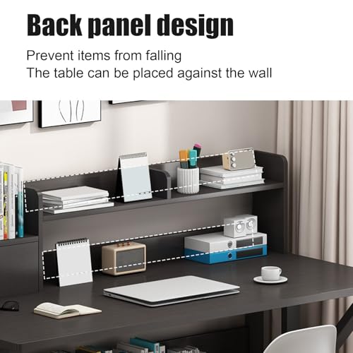 Bureau compact noir rangement intégré pour chambre et studio - 8