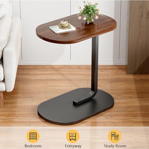 Mesa auxiliar en forma de C de madera y metal pequeña para el sofá modelo D 5