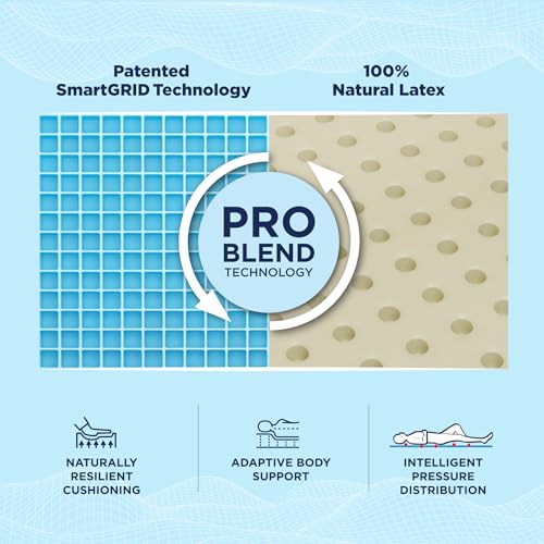 Image of The Sleep Company Luxe Pro SnowTec Mattress | SmartGRID + Natural Latex | SnowTec Cooling Fabric | Plush Medium-Soft Feel | Luxury Latex for Cooler Sleep | King Size Bed Mattress 84x78x6