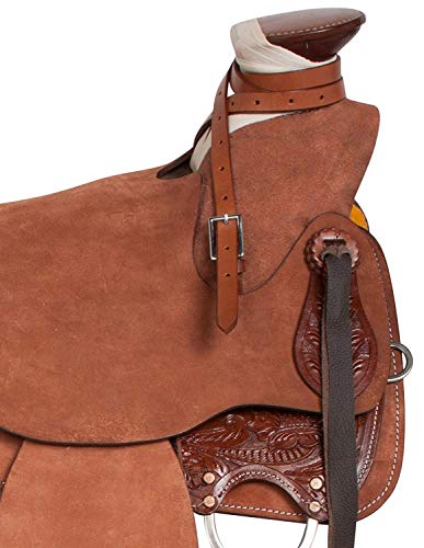 Me Enterprises Size 14” 15” 16” 17” 18", Wade Tree A Fork Premium Western Leather Roping Ranch Work Horse Saddle Tack, Headstall, Breastplate & Reins/113 (15) #TOP5