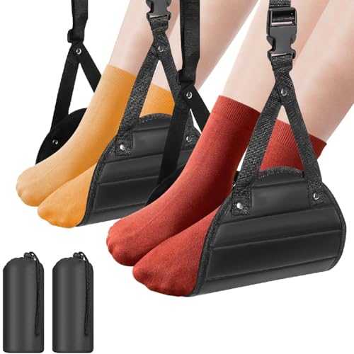 La Mejor Recopilación de Reposapiés los 10 mejores. 50 Hamaca de Pie de Avión (Paquete de 2),Reposapiés Portátil de Viaje,Espuma Viscoelástica y Malla Táctil Transpirable,Accesorios de viaje,Adecuado para Vuelos de Larga Distancia...