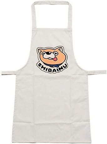 WOSHOW White Apron - Printed Japanese Anime Gokushufudo Cartoon Cooking Apron Cosplay Costume
