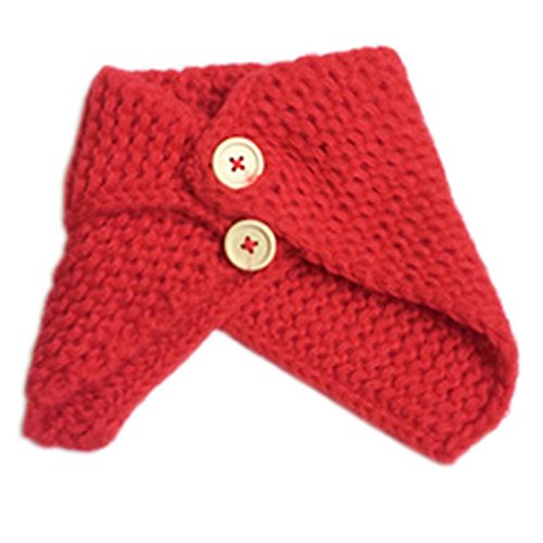 Fulltime(TM) Bébé Echarpe tricotée Snood Châle Foulard (rouge)