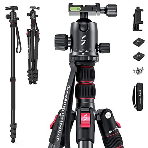SmallRig Selection Lightweight 78  Aluminum Camera Tripod Monopod, Foldable DSLR Tripod for Travel, w  360 Degree Ball Head Quick Release Plate, Max. Payload 33lb, Adjustable Height from 18.5  to 78 