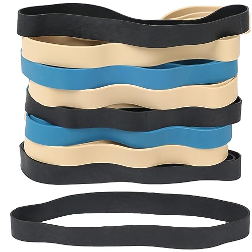 Foshine Rubber Bands Size#107 Heavy Duty Big Wide Tactical Rubber Band 30PCS Elastic Bands For Office Supply Trash Can File Folders Litter Box (Black blue Beige) image 4