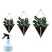 Produktbild MOTZU 3 Stück Schwarze Wandvase, Luftpflanzen Hängenden Blumenampel, Metall Geometrische Pflanzetöpfe Übertopf Für Zimmerpflanzen,Sukkulenten, Kakteen, Kunstpflanzen + Kleine GießkanneBlau