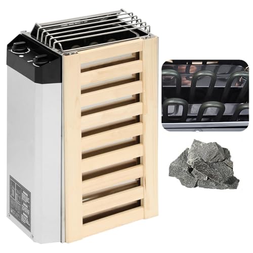 WhFKLca Poêle De Sauna éLectrique 3 KW/3,6 KW -Type De Contrôle Interne,Poêle électrique pour Sauna Sec Et Humide pour La Maison, L'hôtel,Le Sauna,Le Spa,La Douche, Minuterie : 0 à 180 Min,3KW