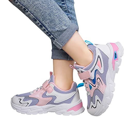 Generisch Moda para todas las estaciones, deportes infantiles para niñas y niñas, suelos planos, antideslizantes, ligeros, transpirables, cómodos y casuales zapatillas de correr 38, rojo, 27 EU
