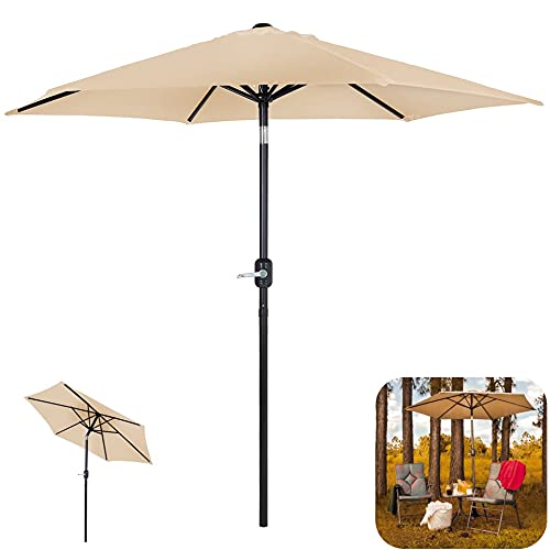 Ombrelone Guarda Sol 2,4m Aluminio Manivela Articulado Jardim Piscina - 009222 Mor - Bege