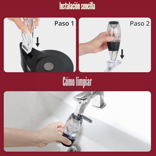 Miniatura 7 de Oaioya Set De Aireador Para Vino Tinto Oxigenador Decantador De Vino Rapido Mágico Aireador Instantáneo Juego De Decantador De Vino Con 2 Soporte, Sacacorcho,Vertedor,Tapón Vacío Y Bolsa De Almacenaje