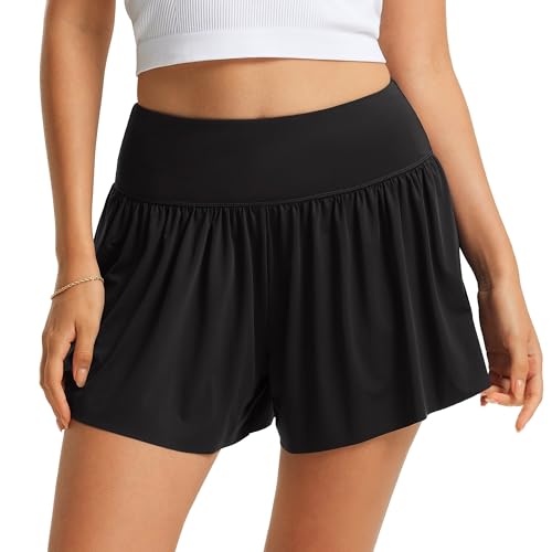 FitsT4 Sports Womens Swim Shorts High Waisted Board Shorts Stretch UPF50+ Bathing Swimsuit Bottoms Tummy Control with Liner2