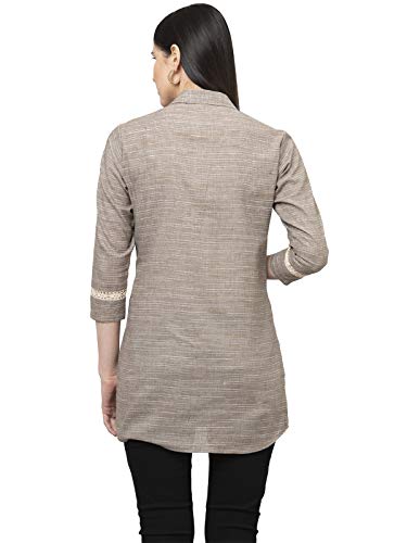 Image of Selvia Women's Regular Fit Dress Shirt (137TKR2732-M Grey M)