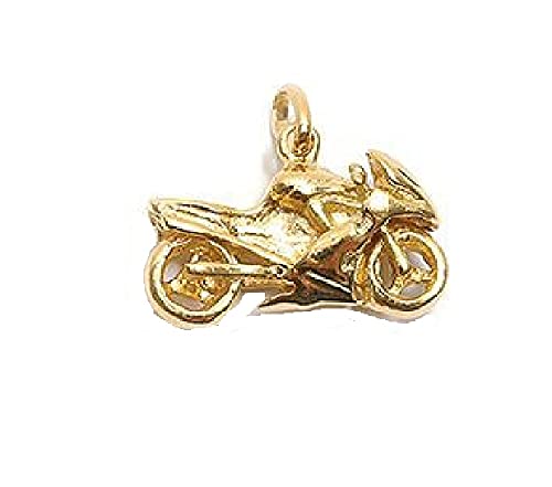 Pendentif Moto de course plaqué or, le cadeau idéal motard