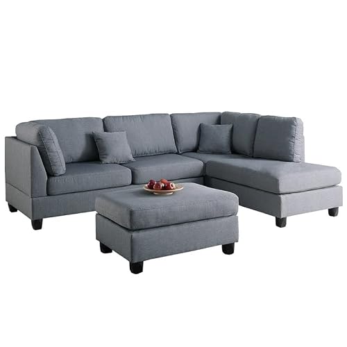 Poundex Upholstered Sofas/Sectionals/Armchairs, Grey #TOP22