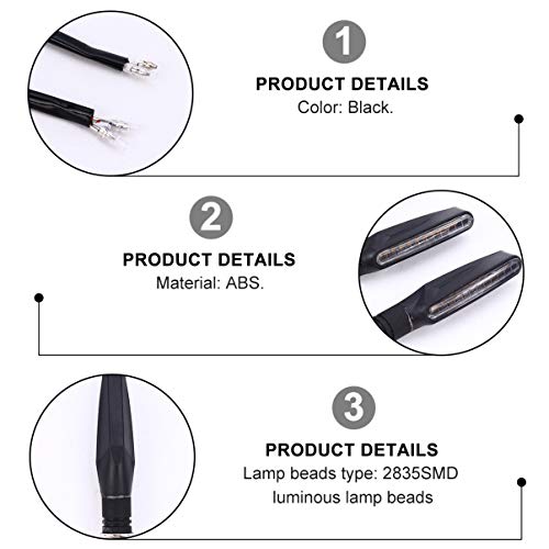 BESPORTBLE 4Pcs Motocicleta LED Pisca Pisca-Pisca LÃ¢mpada de Moto Preto