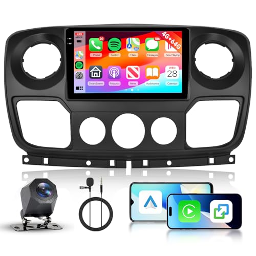 Autoradio 2 Din Bluetooth pour Nissan NV400 et Renault Master avec Carplay sans fil
