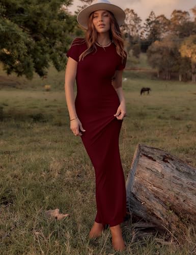 Image of LOMON Women Fishtail Hem Ribbed Maxi Dresses Summer Casual Stylish Y2k Sexy Fitted Lady Elegant Cotton Soft Lounge Dress
