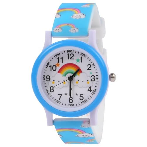 OFFCUP Reloj Analógico de Pulsera para Niños, Relojes de Cuarzo con Dibujos 3D para Niños 3-11 Años (Arcoiris Azul) OFFCUP Reloj Analógico de Pulsera para Niños, Relojes de Cuarzo con Dibujos 3D para Niños 3-11 Años (Arcoiris Azul)
