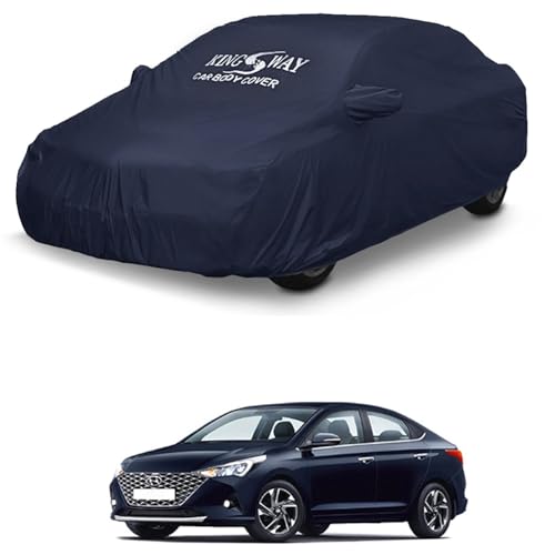 Image of KINGSWAY Accessories Waterproof Car Cover Only Compatible with Hyundai Verna Year 2020 to 2023, Mirror Pockets, Bird Poop, All Weather, Scratch and UV Protection Car Body Cover, Grey