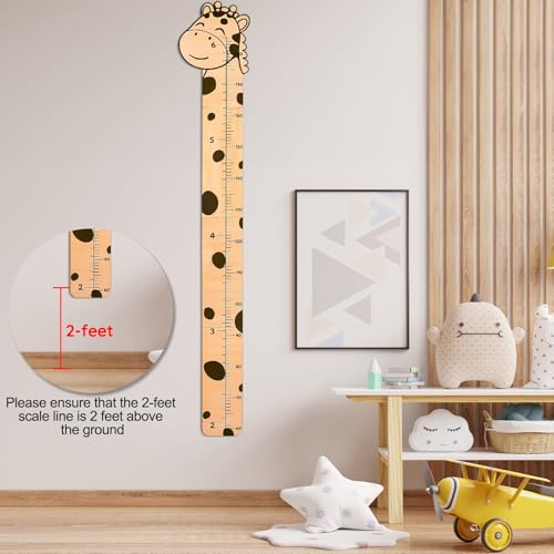 Beinou Growth Chart for Wall Wood Height Chart for Kids Height Measurement for Wall Boy Girls Height Wall Chart Growth Measuring Ruler Room Wall Decor