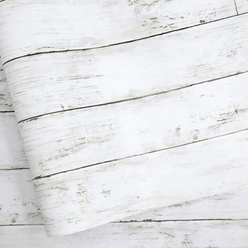 Abyssaly Shiplap Peel and Stick Wallpaper 394" X 11.8" Self-Adhesive Removable Decorative Wall Covering Vintage Wood Panel Interior Film for Home Decoration