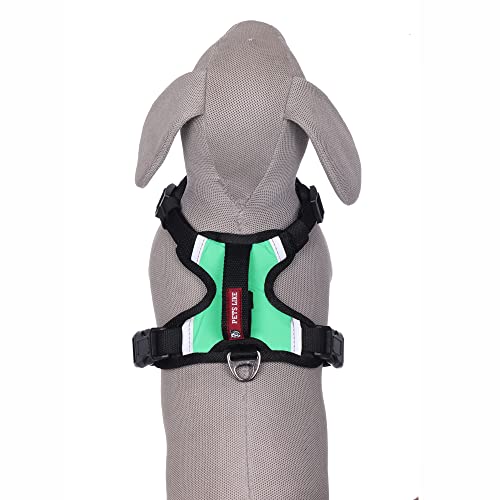 Image of Dog Double Side Padded Harness|Easy Control Handle for Small, Medium & Large Dogs|Adjustable Dog Soft Padded Vest Harness Comes with Leafy Design Color for Large Size Dogs