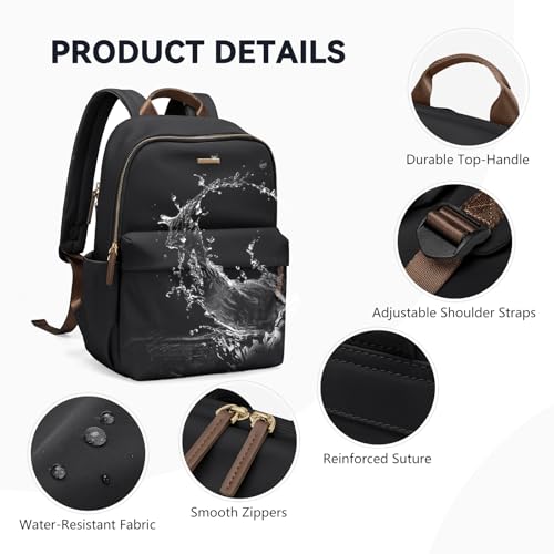 Mochila para laptop mujer 14 pulgadas negra miniatura 6