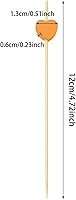 Vista 7 de ONLYKXY Palillos de dientes de bambú de 4.72 pulgadas con forma de corazón de madera para aperitivos, fiesta de té, despedida de soltera, boda, San