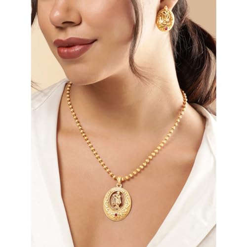 Image of Rubans Temple Necklace Set Traditional Stylish Jewellery Gift for Women & Girls