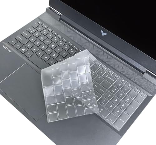 Image of Oaky Keyboard Cover for 2024 2023 HP Victus 15.6 inch FHD Gaming Laptop 15-FA , 15-FB Series & HP Victus 16.1 inch Waterproof Dust-Proof Ultra Thin Keyboard Skin Protector - TPU Clear