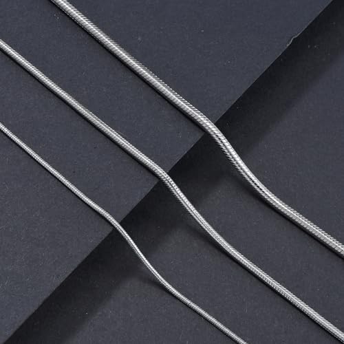 Dacc & Aya Authentic 925 Sterling Silver Snake Chain for Men & Women Diamond Cut Sterling Silver Round Chain with Lobster-Claw Clasp, Sturdy and Shiny 1/1.5/2/3mm, 16-26 Inch4