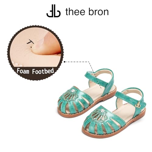 Image of THEE BRON Toddler Girls Closed-Toe Sandals Sweet Retro Cutout Summer Dress Shoes