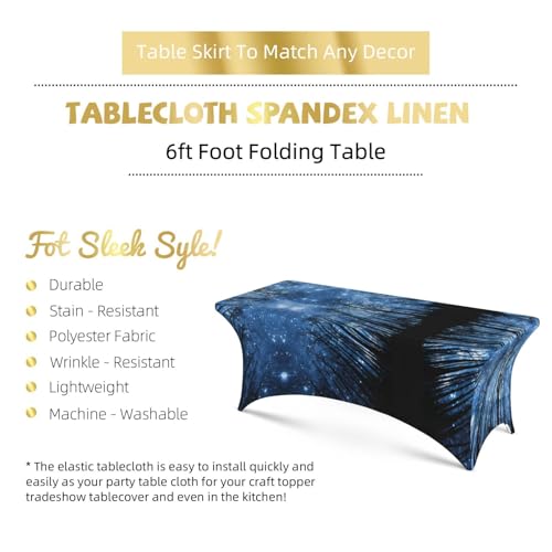 Nappe élasthanne 1,8 m ciel étoilé contre les plis de table - 6