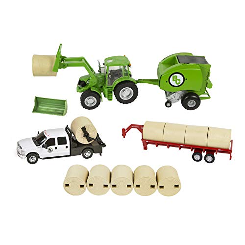 Big Country Toys Hay Baling Set - 1:20 Scale - Hay Baling Toy Set - Farm Toys - Proprietary Blend of Plastic - Durable & Lifelike - Playable & Collectible