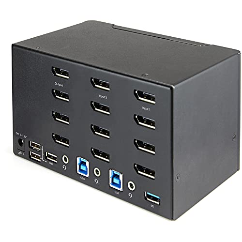 Image of StarTech 2-Port Quad DisplayPort KVM, 4K 60Hz UHD HDR, USB 3.0, TAA