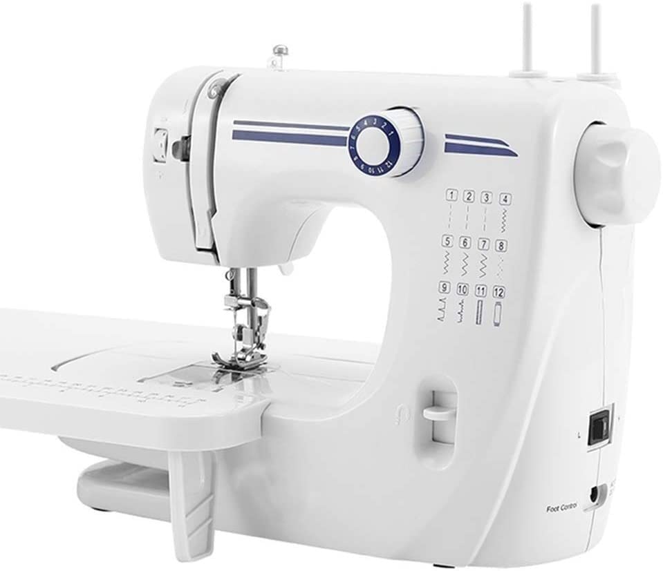 GKJHTED Máquinas de Coser eléctricas con Mesa Extensible, máquina de Coser multifunción para Manualidades, 2 velocidades, 12 Puntadas integradas, para el hoga